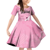 Argentina Football Family Matching Off Shoulder Short Dress and Hawaiian Shirt Campeones De la Historia - Pink Style LT9 - Wonder Print Shop