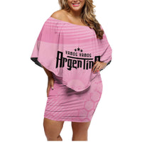 Argentina Football Family Matching Off Shoulder Short Dress and Hawaiian Shirt Campeones De la Historia - Pink Style LT9 - Wonder Print Shop