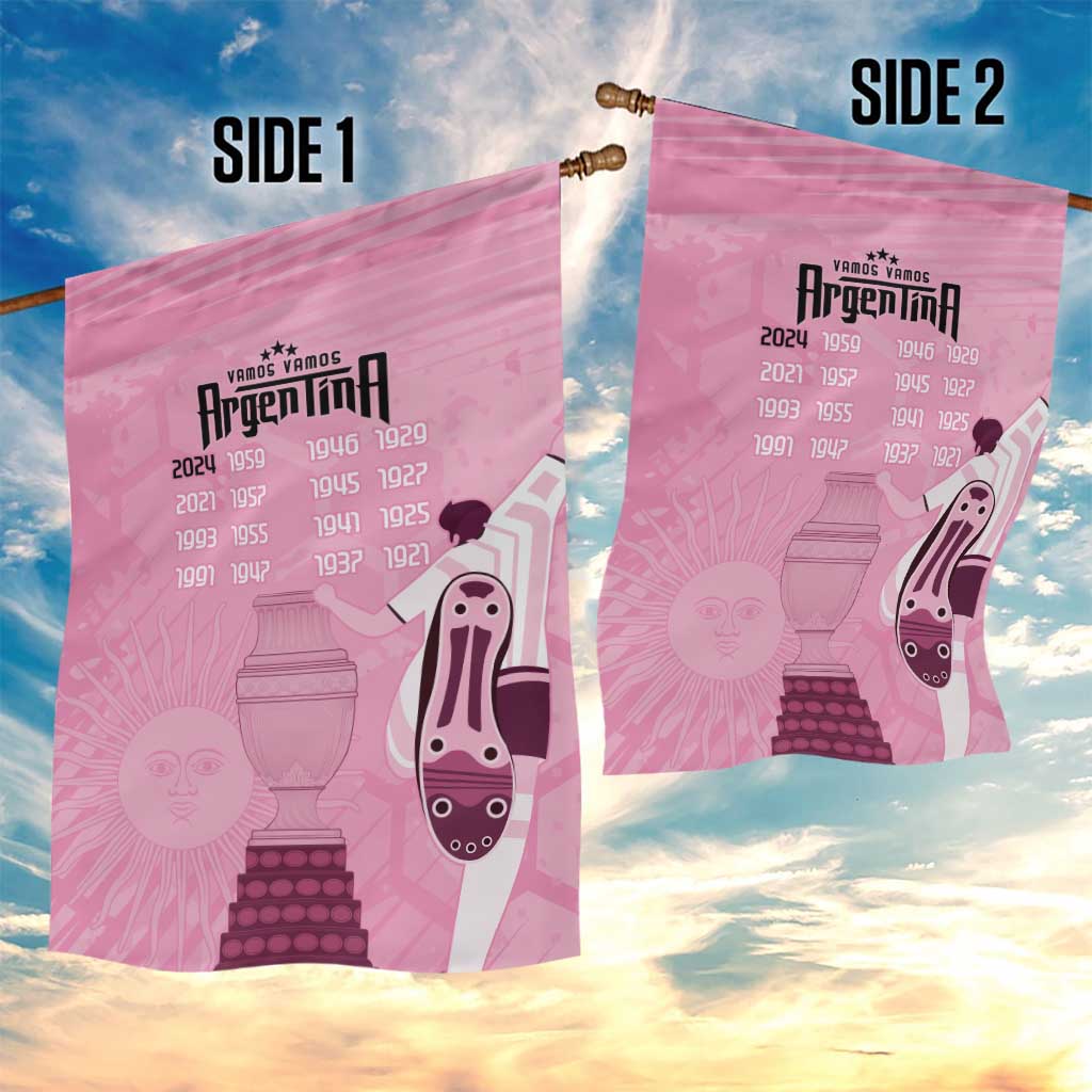 Argentina Football Garden Flag Campeones De la Historia - Pink Style - Wonder Print Shop