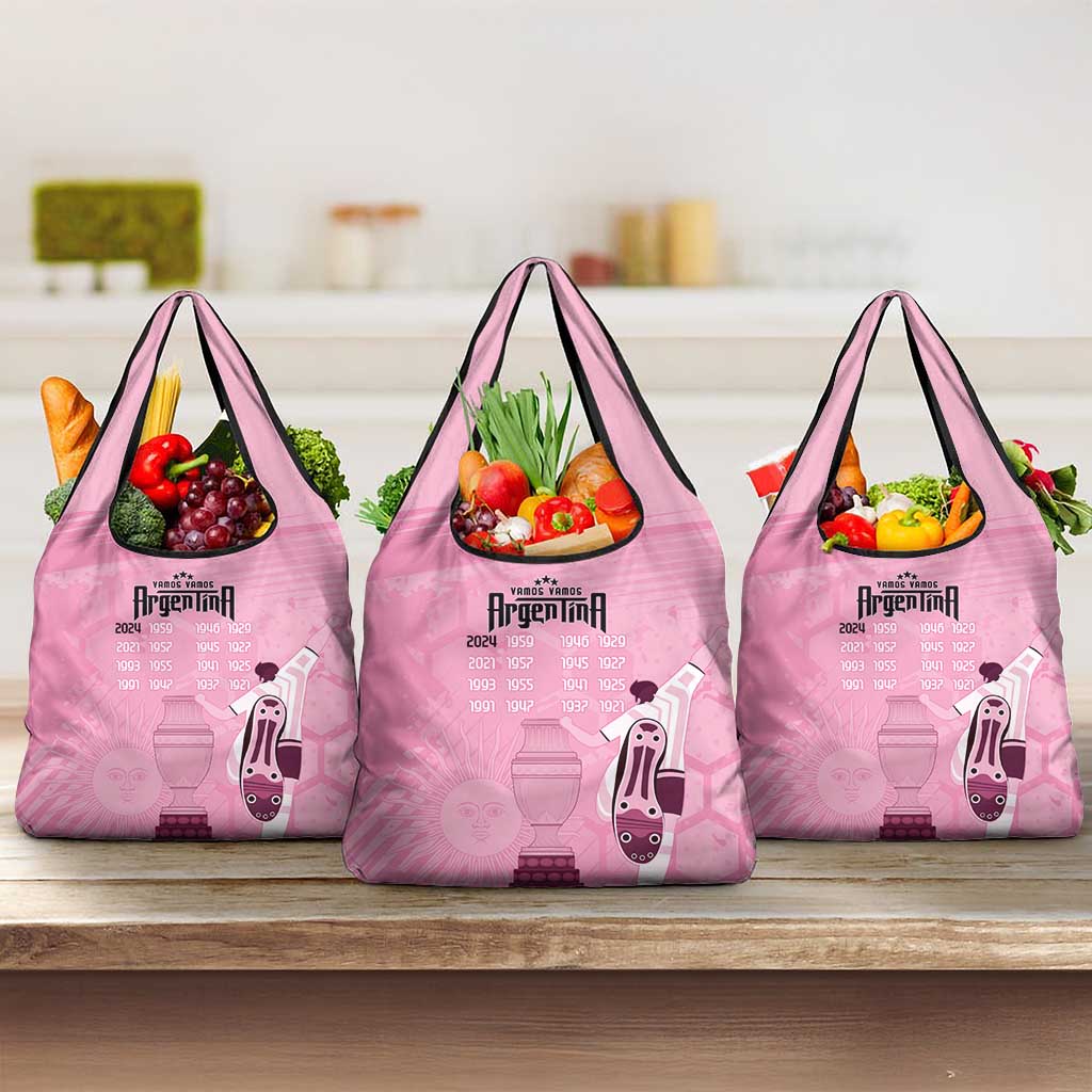 Argentina Football Custom Grocery Bag Campeones De la Historia - Pink Style