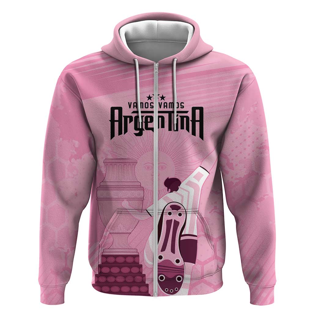 Argentina Football Hoodie Campeones De la Historia - Pink Style - Wonder Print Shop