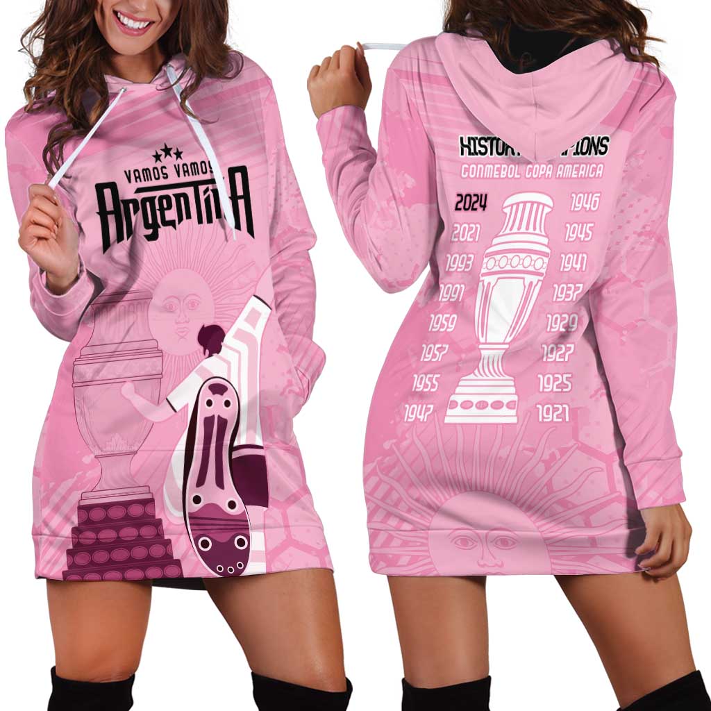 Argentina Football Hoodie Dress Campeones De la Historia - Pink Style - Wonder Print Shop