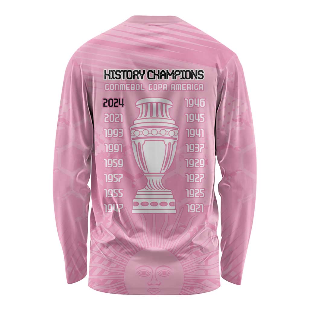 Argentina Football Long Sleeve Shirt Campeones De la Historia - Pink Style - Wonder Print Shop