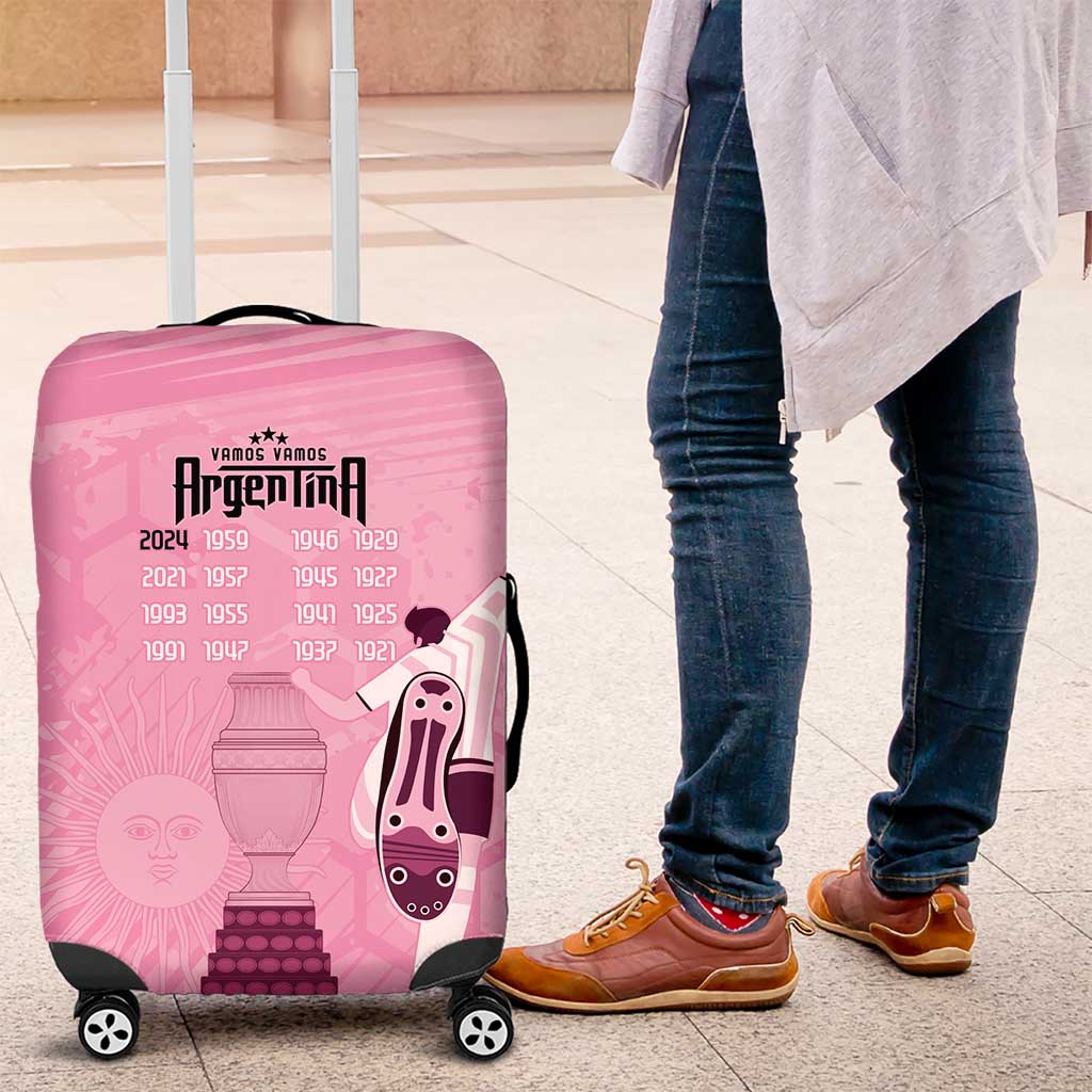 Argentina Football Luggage Cover Campeones De la Historia - Pink Style - Wonder Print Shop