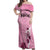 Argentina Football Off Shoulder Maxi Dress Campeones De la Historia - Pink Style - Wonder Print Shop