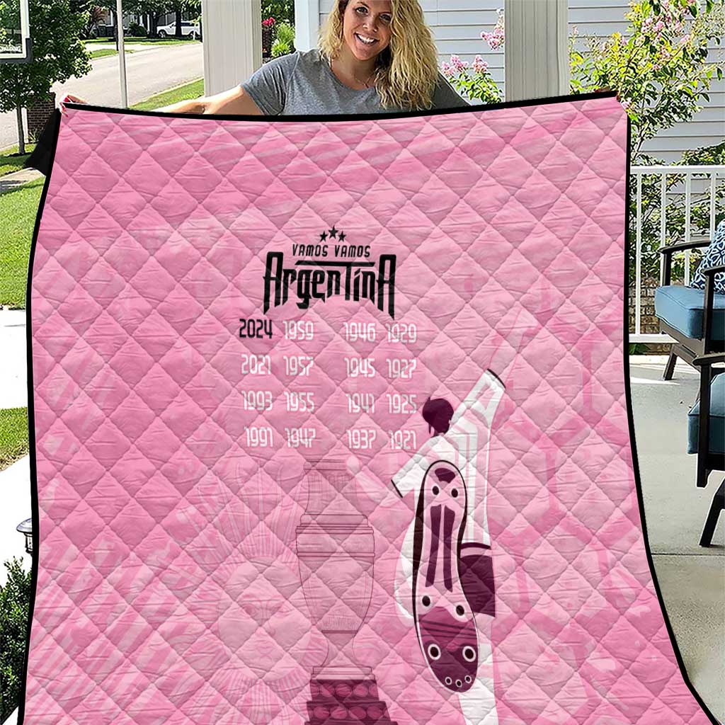 Argentina Football Quilt Campeones De la Historia - Pink Style - Wonder Print Shop