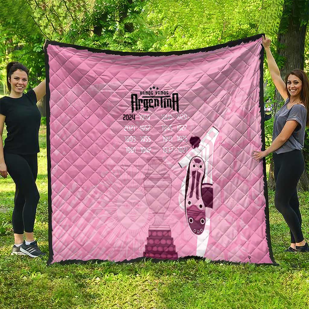 Argentina Football Quilt Campeones De la Historia - Pink Style - Wonder Print Shop