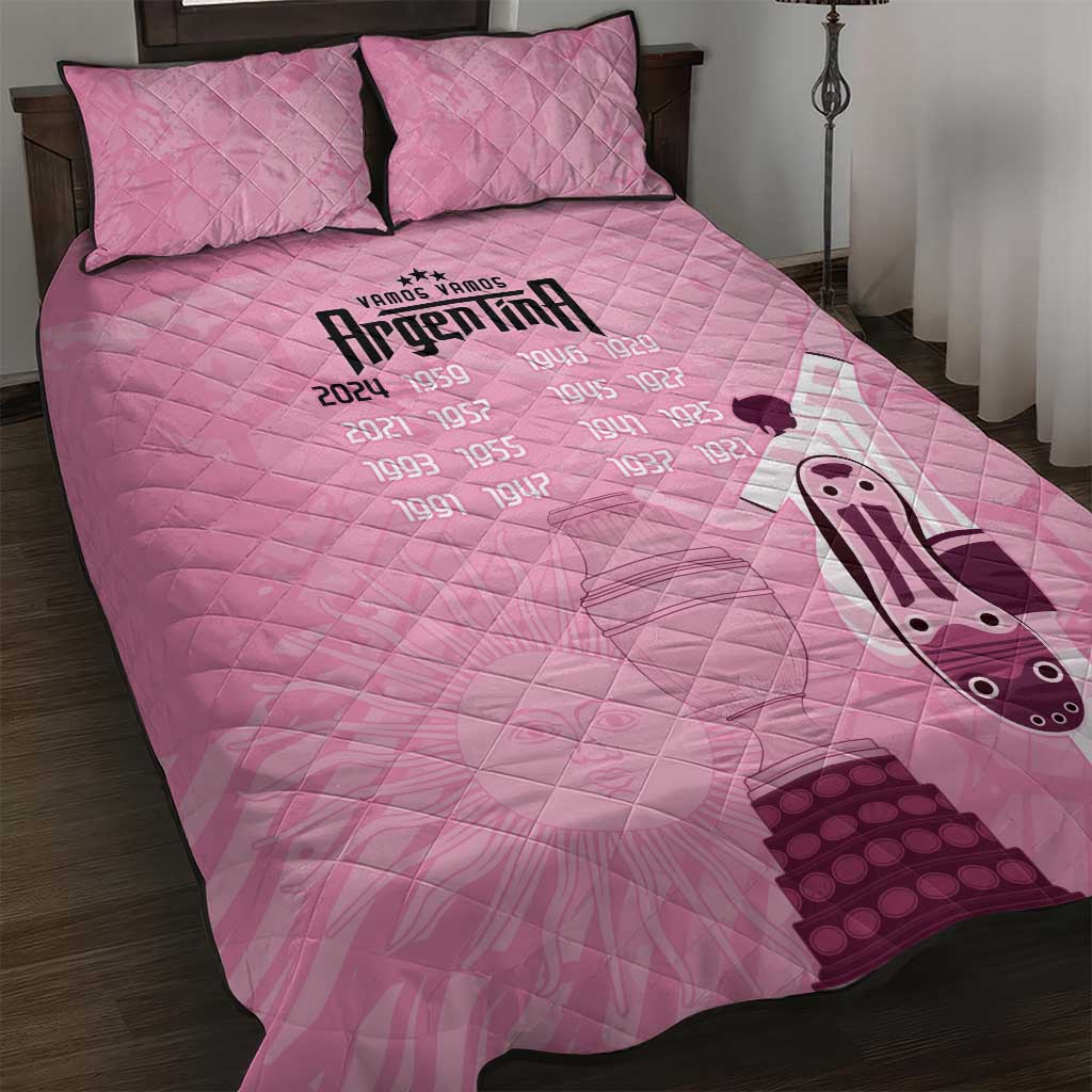 Argentina Football Quilt Bed Set Campeones De la Historia - Pink Style - Wonder Print Shop