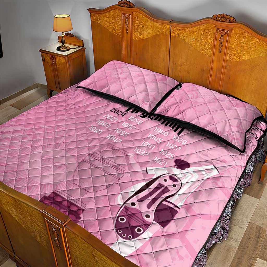 Argentina Football Quilt Bed Set Campeones De la Historia - Pink Style - Wonder Print Shop