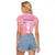 Argentina Football Raglan Cropped T Shirt Campeones De la Historia - Pink Style - Wonder Print Shop