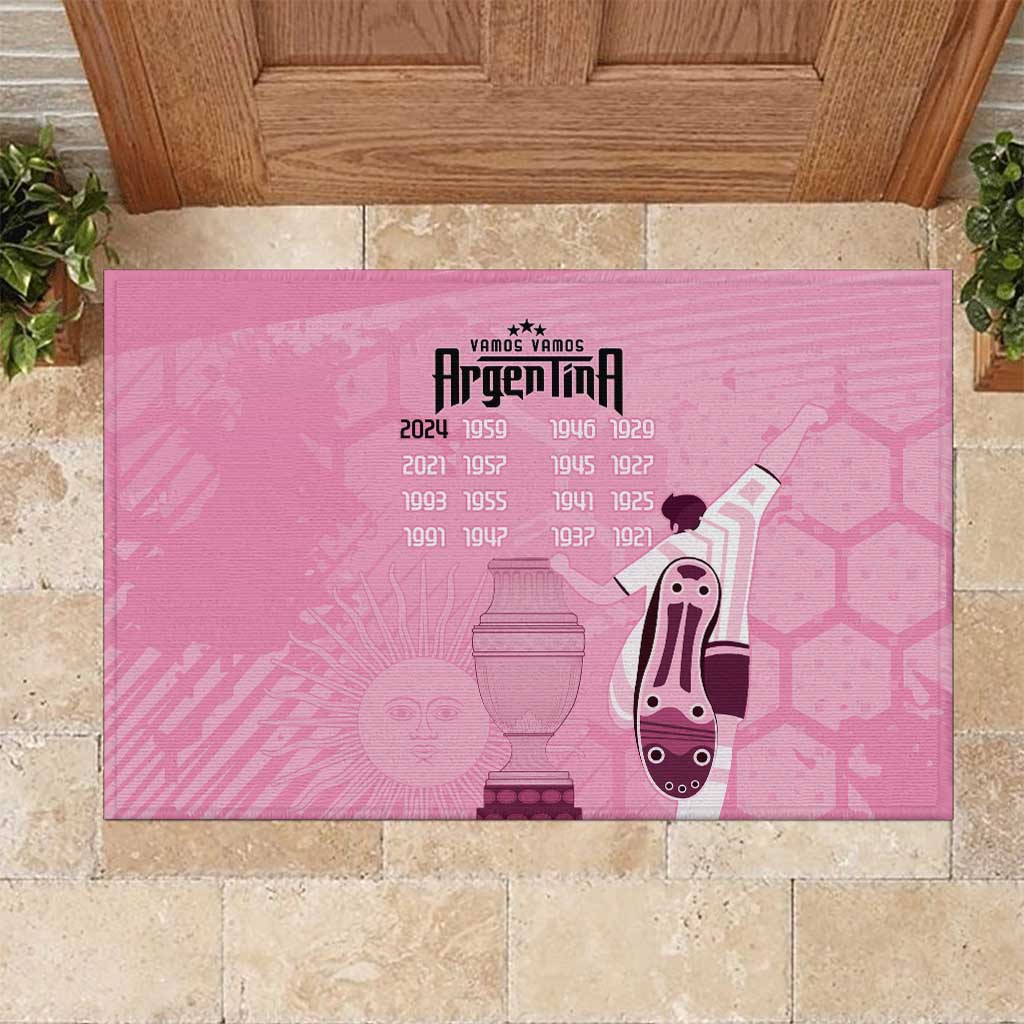 Argentina Football Rubber Doormat Campeones De la Historia - Pink Style - Wonder Print Shop