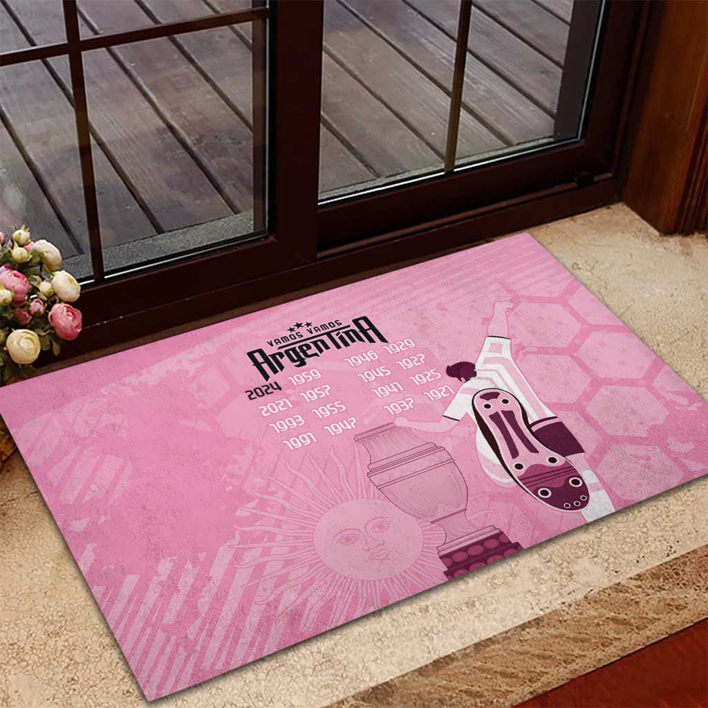 Argentina Football Rubber Doormat Campeones De la Historia - Pink Style - Wonder Print Shop