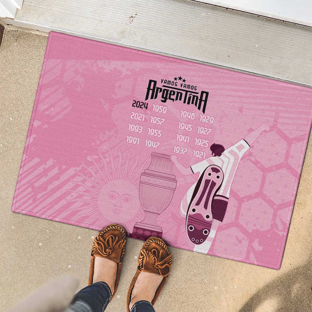 Argentina Football Rubber Doormat Campeones De la Historia - Pink Style - Wonder Print Shop