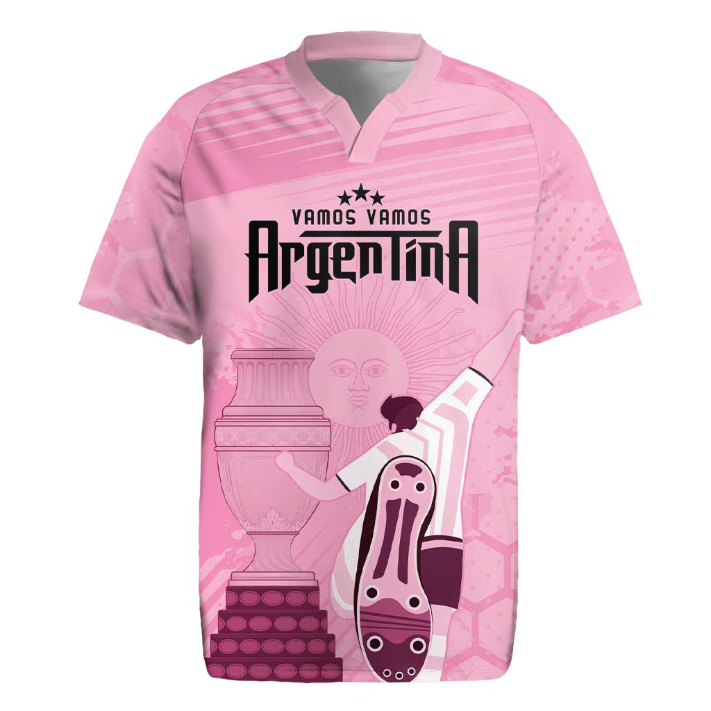 Argentina Football Rugby Jersey Campeones De la Historia - Pink Style - Wonder Print Shop