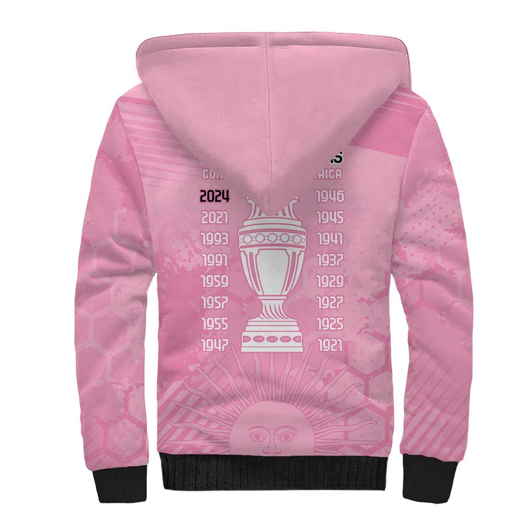 Argentina Football Sherpa Hoodie Campeones De la Historia - Pink Style - Wonder Print Shop