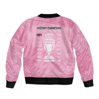 Argentina Football Sleeve Zip Bomber Jacket Campeones De la Historia - Pink Style - Wonder Print Shop