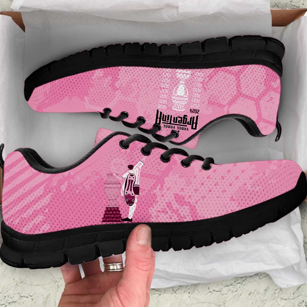 Argentina Football Sneakers Campeones De la Historia - Pink Style - Wonder Print Shop