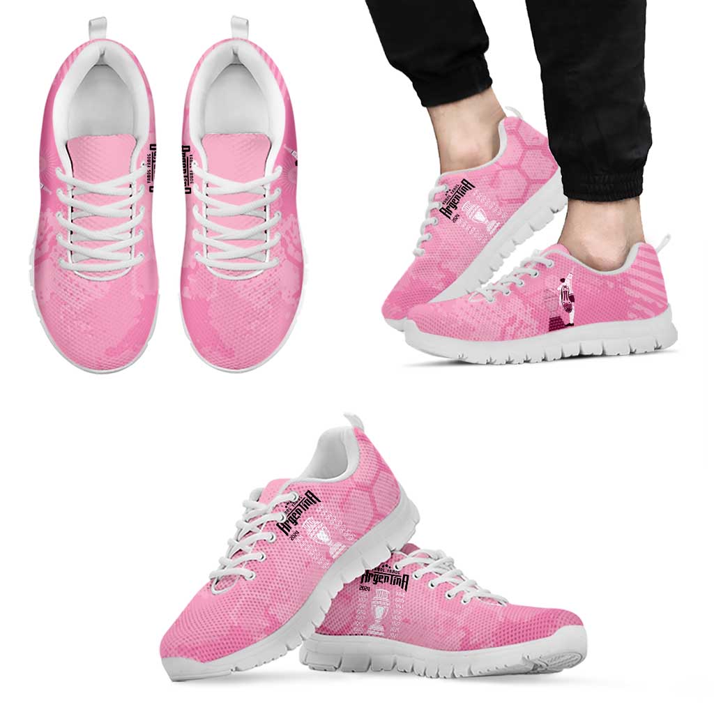 Argentina Football Sneakers Campeones De la Historia - Pink Style - Wonder Print Shop