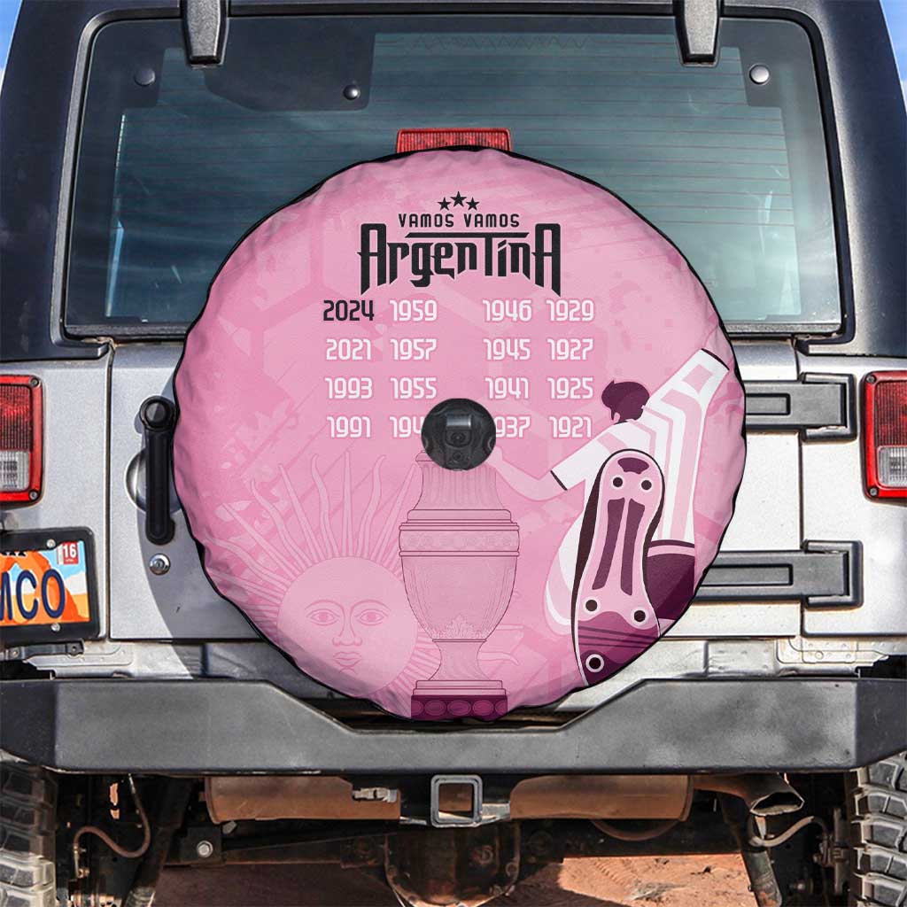 Argentina Football Spare Tire Cover Campeones De la Historia - Pink Style - Wonder Print Shop