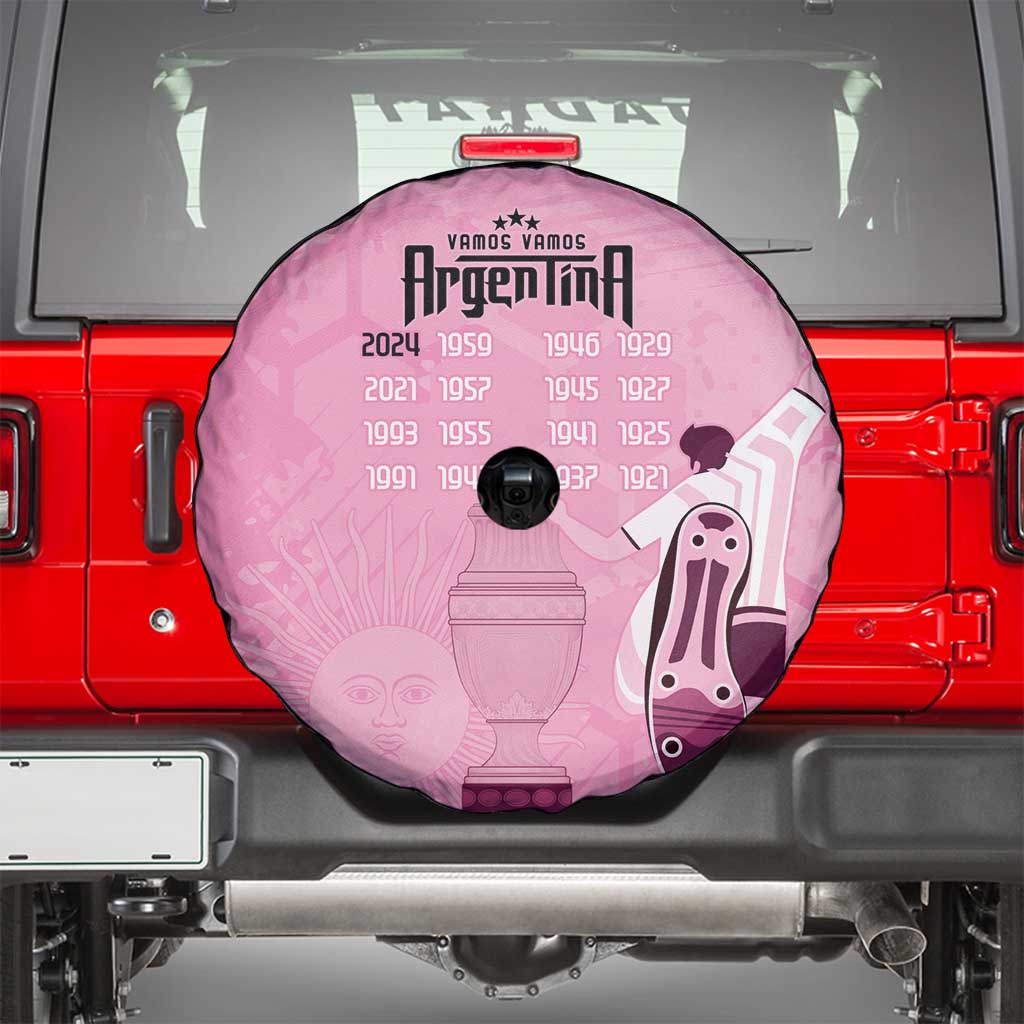 Argentina Football Spare Tire Cover Campeones De la Historia - Pink Style - Wonder Print Shop