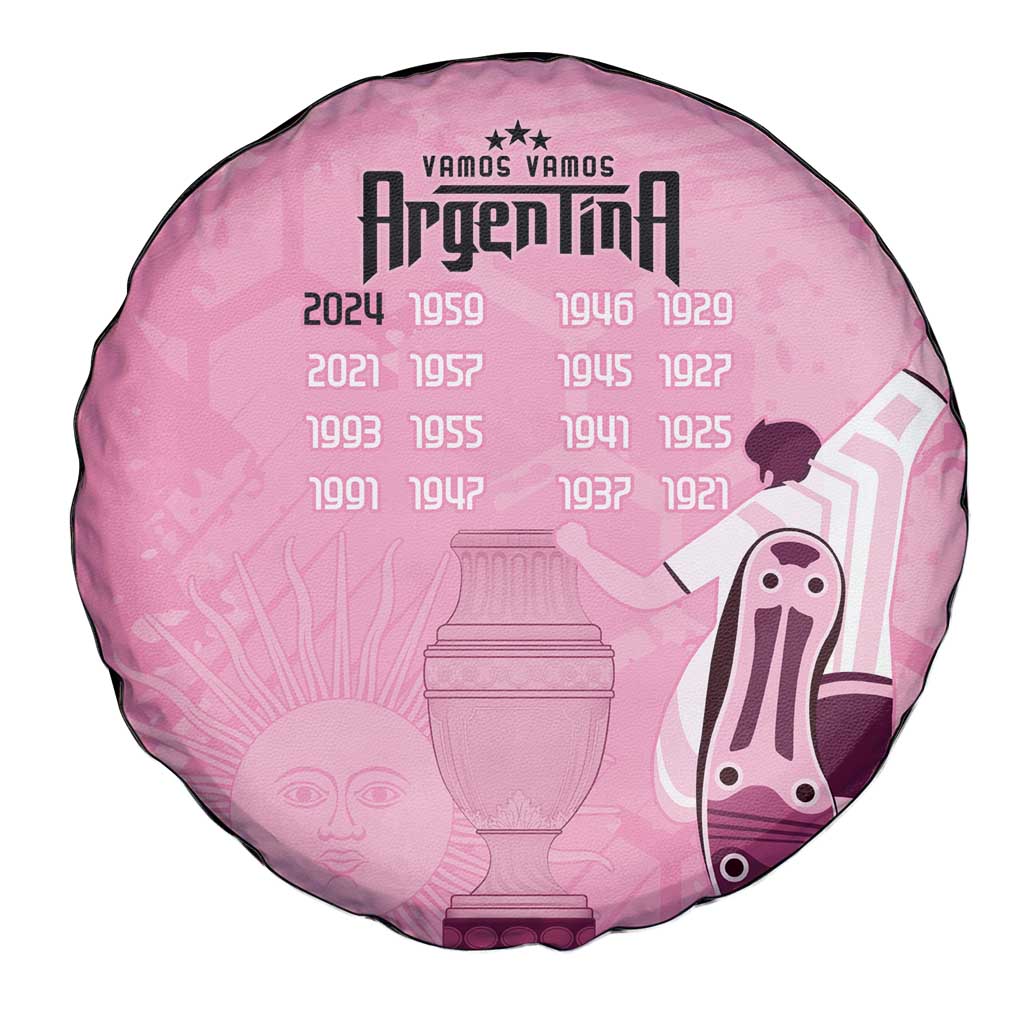 Argentina Football Spare Tire Cover Campeones De la Historia - Pink Style - Wonder Print Shop
