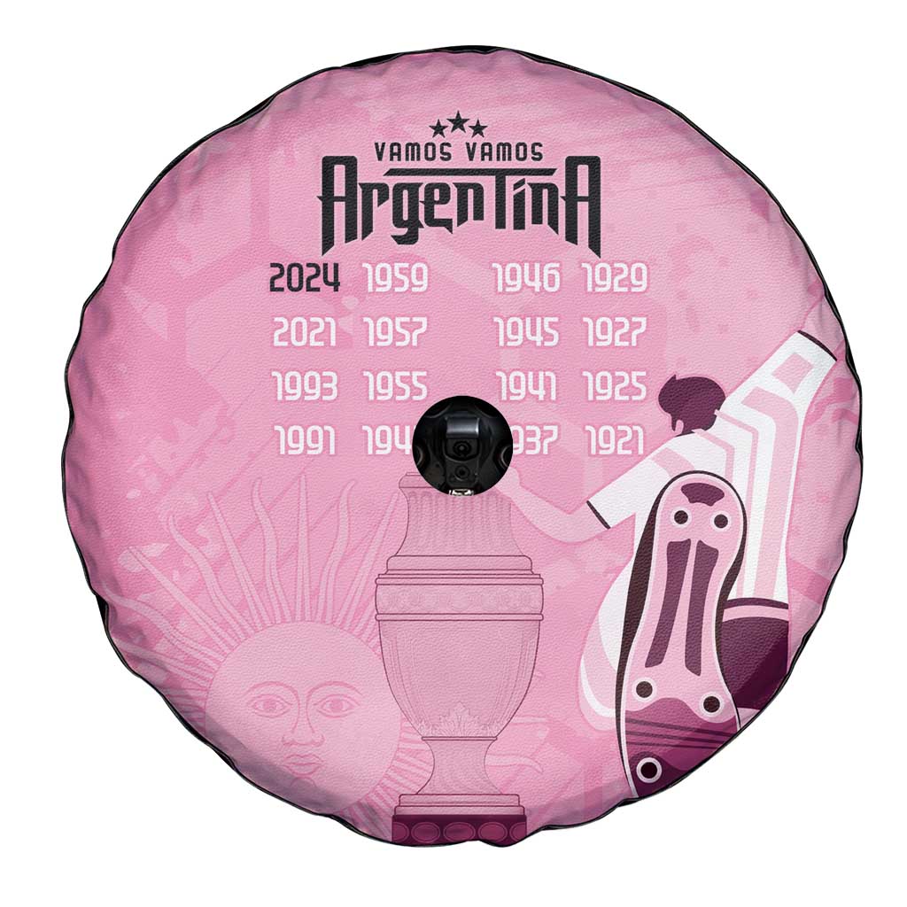Argentina Football Spare Tire Cover Campeones De la Historia - Pink Style - Wonder Print Shop