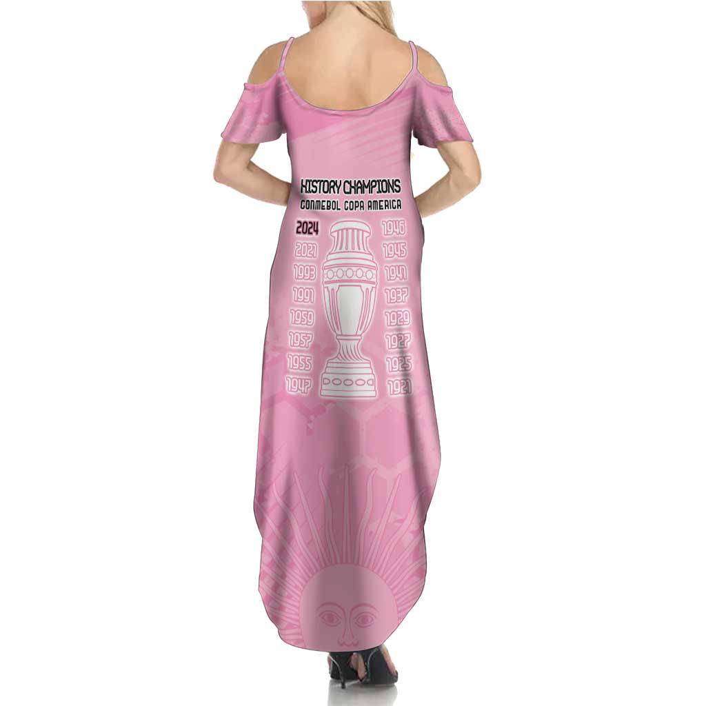 Argentina Football Summer Maxi Dress Campeones De la Historia - Pink Style - Wonder Print Shop