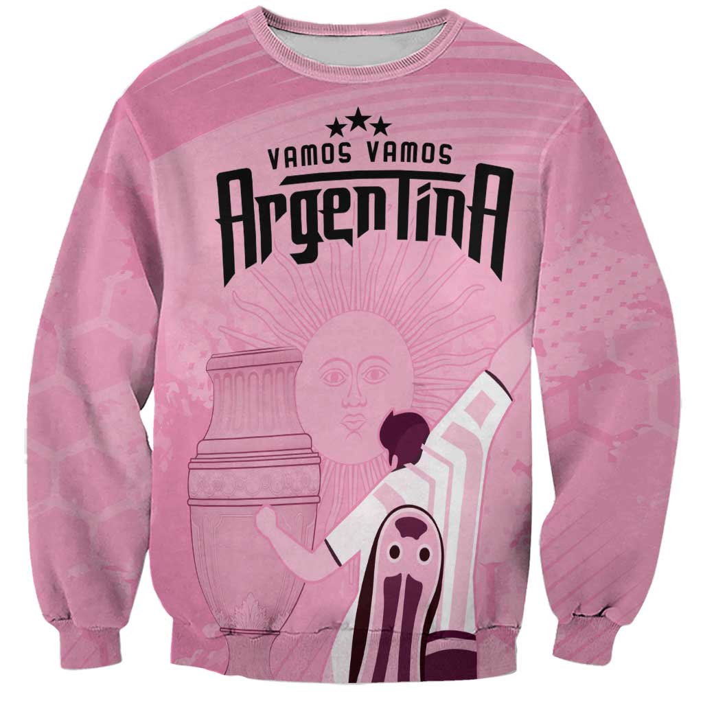Argentina Football Sweatshirt Campeones De la Historia - Pink Style - Wonder Print Shop