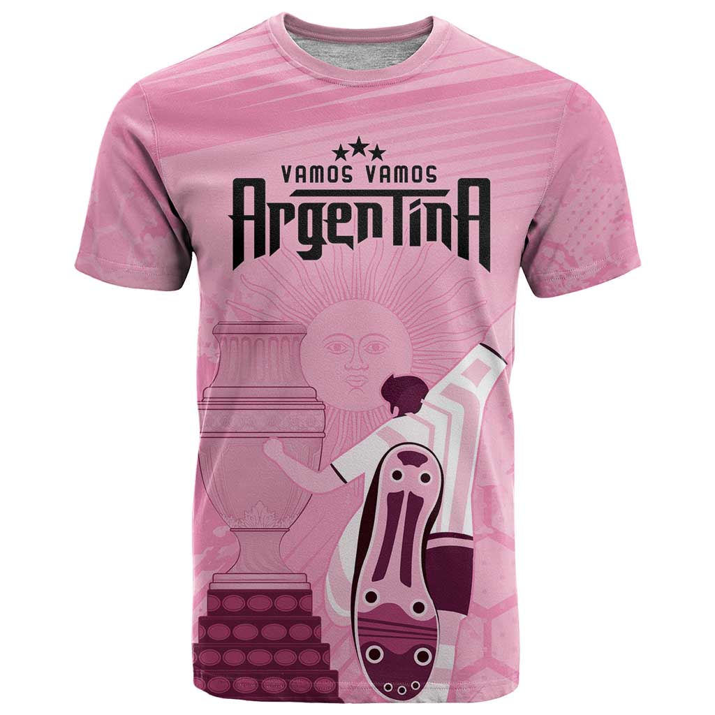 Argentina Football T Shirt Campeones De la Historia - Pink Style - Wonder Print Shop