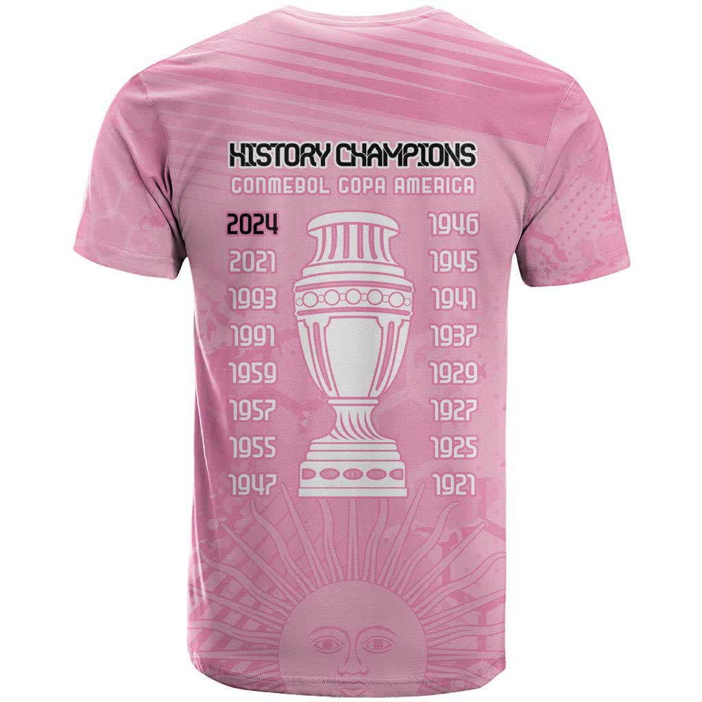 Argentina Football T Shirt Campeones De la Historia - Pink Style - Wonder Print Shop