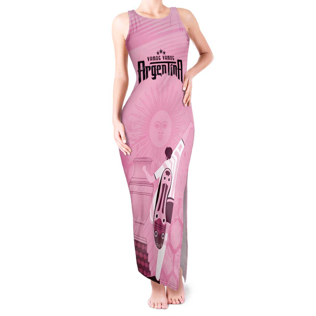 Argentina Football Tank Maxi Dress Campeones De la Historia - Pink Style - Wonder Print Shop