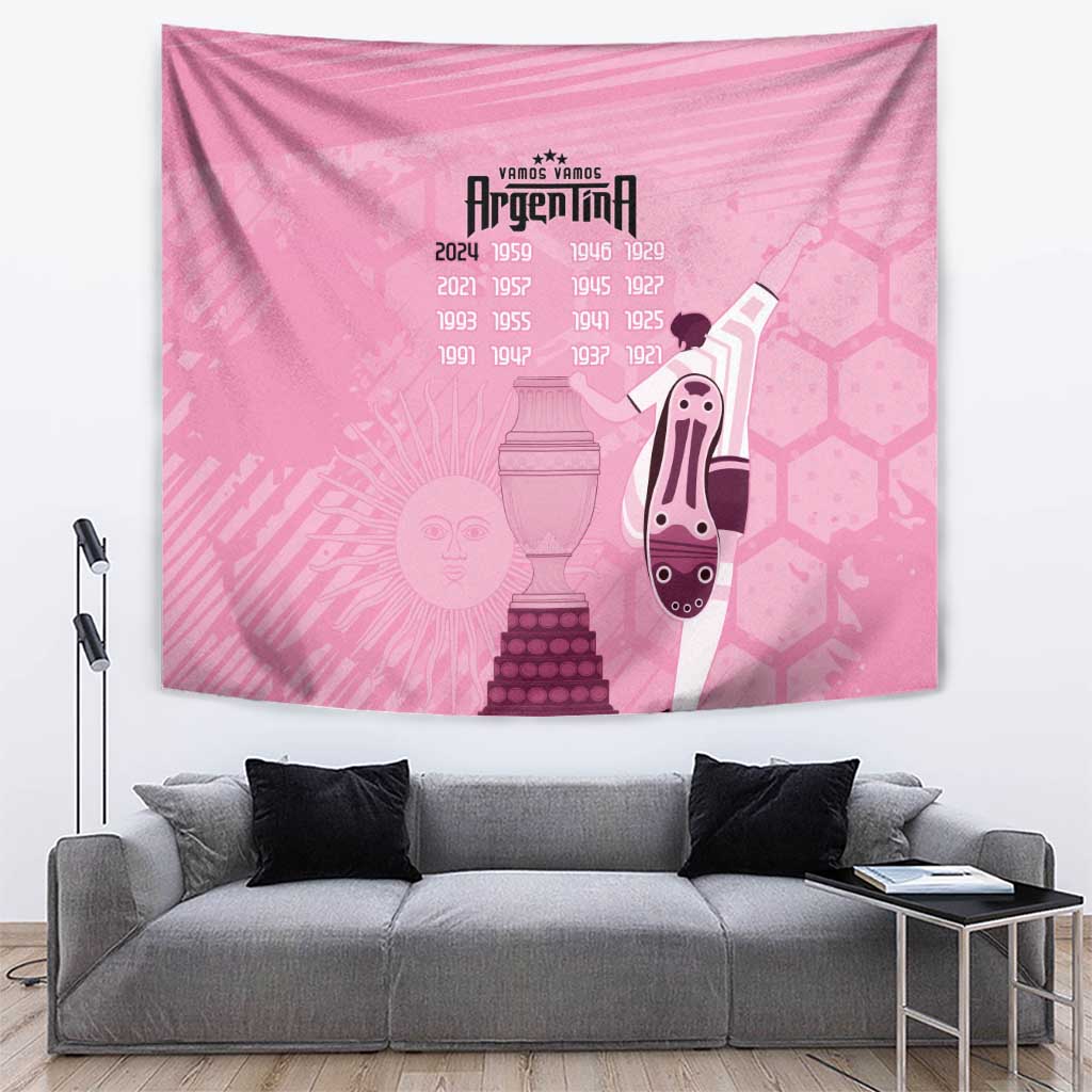 Argentina Football Tapestry Campeones De la Historia - Pink Style - Wonder Print Shop