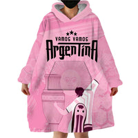Argentina Football Wearable Blanket Hoodie Campeones De la Historia - Pink Style - Wonder Print Shop