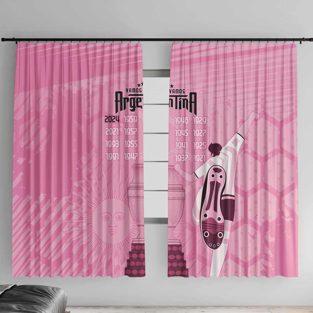 Argentina Football Window Curtain Campeones De la Historia - Pink Style - Wonder Print Shop