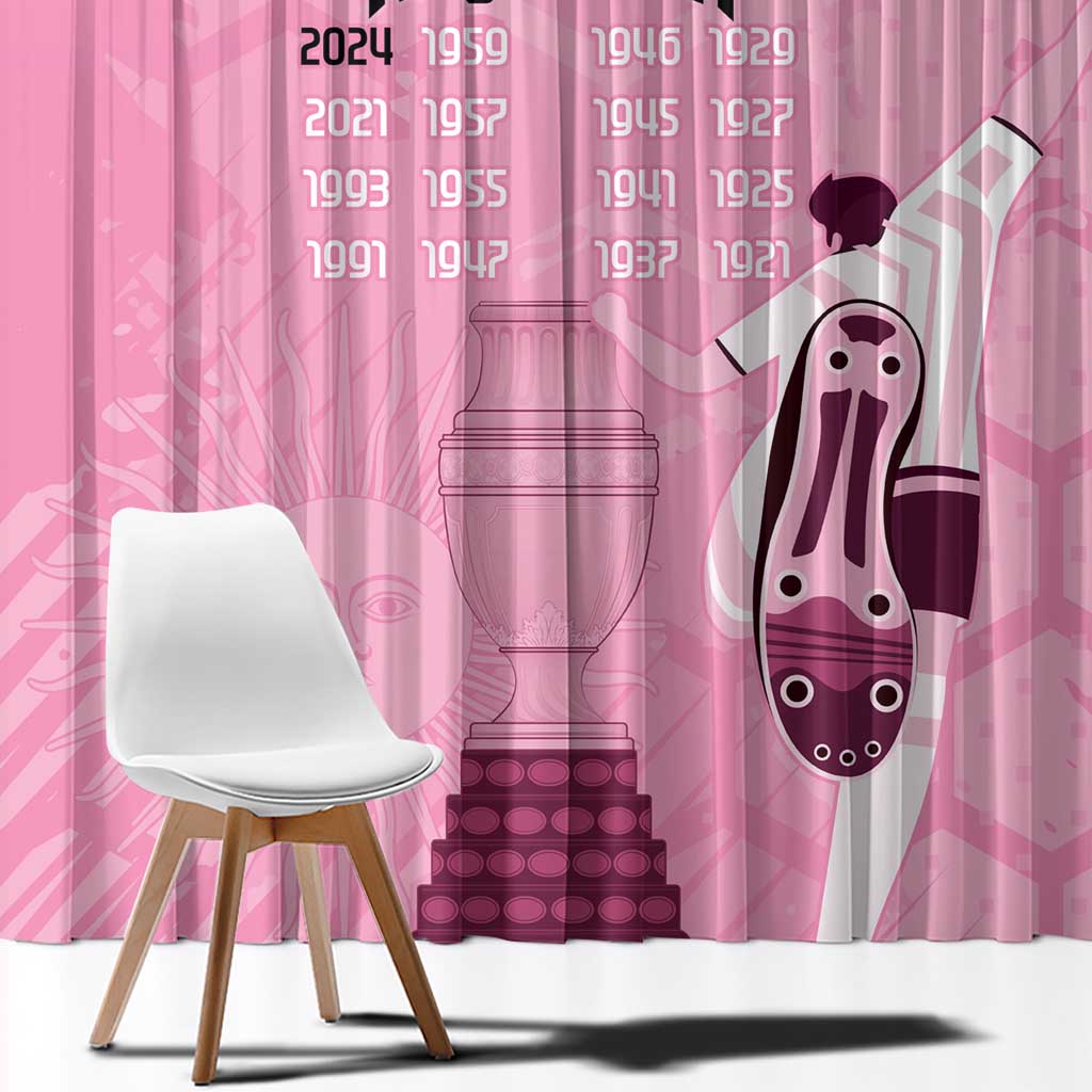 Argentina Football Window Curtain Campeones De la Historia - Pink Style - Wonder Print Shop