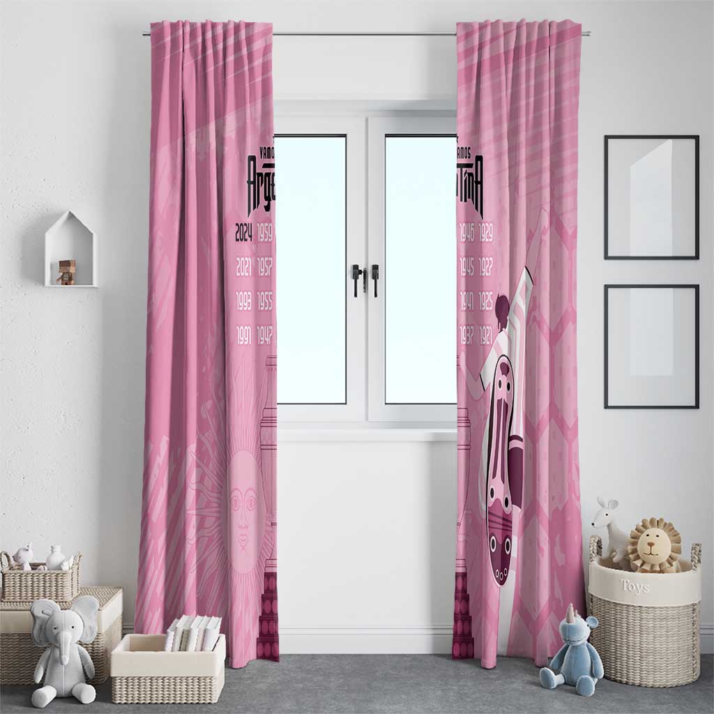 Argentina Football Window Curtain Campeones De la Historia - Pink Style - Wonder Print Shop
