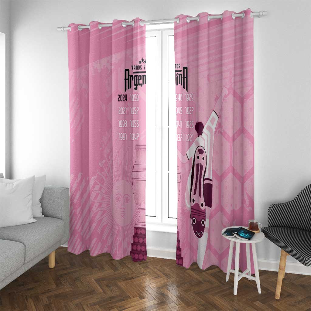 Argentina Football Window Curtain Campeones De la Historia - Pink Style - Wonder Print Shop