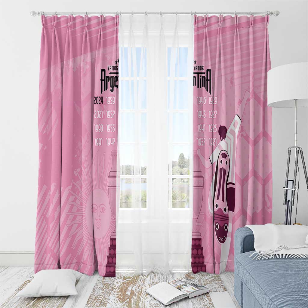 Argentina Football Window Curtain Campeones De la Historia - Pink Style - Wonder Print Shop