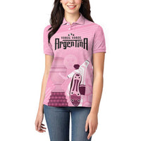 Argentina Football Women Polo Shirt Campeones De la Historia - Pink Style - Wonder Print Shop