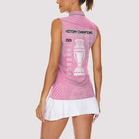Argentina Football Women Sleeveless Polo Shirt Campeones De la Historia - Pink Style - Wonder Print Shop