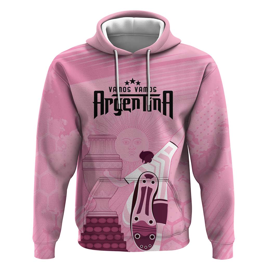 Argentina Football Zip Hoodie Campeones De la Historia - Pink Style - Wonder Print Shop