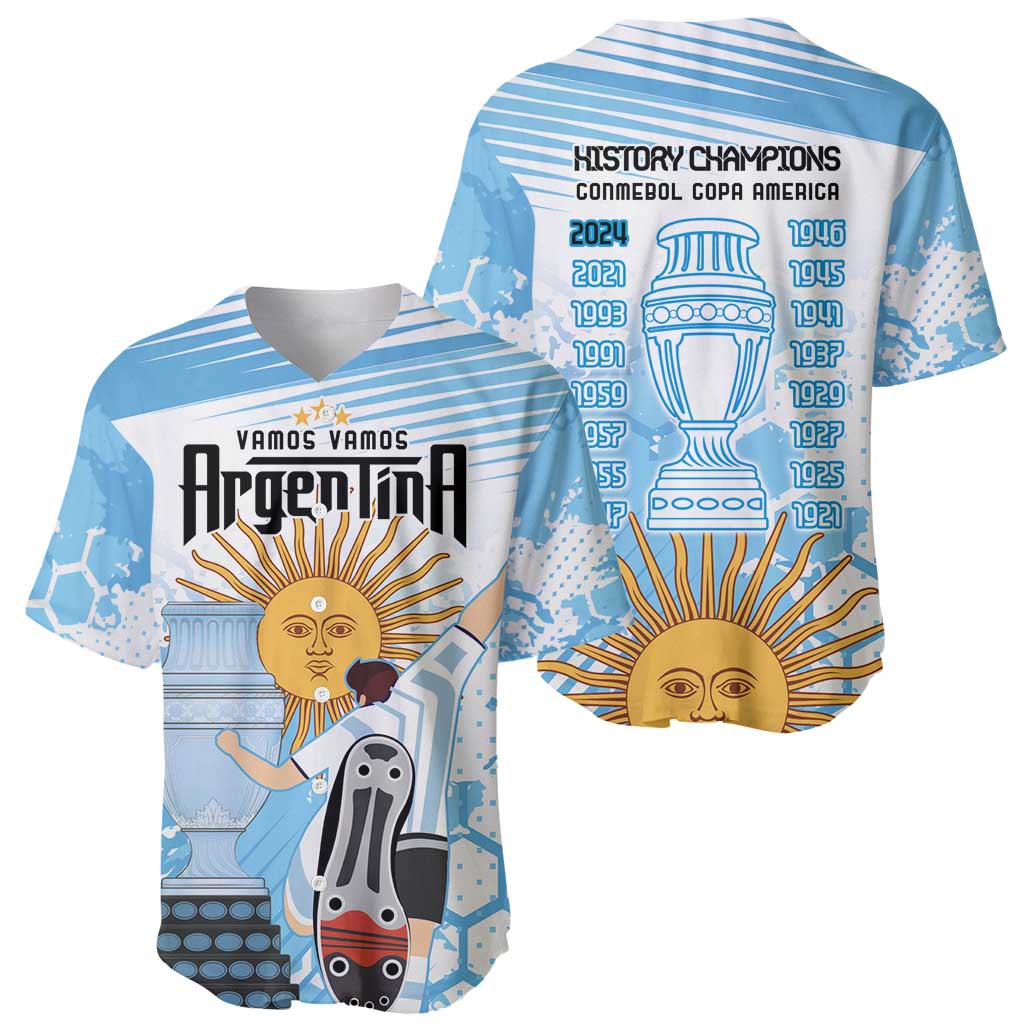 Argentina Football Baseball Jersey Campeones De la Historia - Blue Style LT9 - Wonder Print Shop