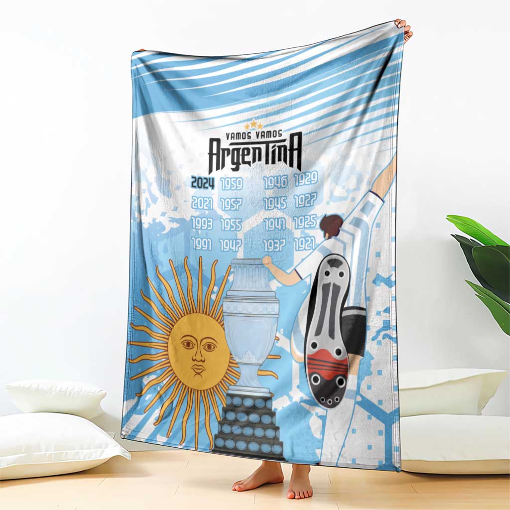 Argentina Football Custom Blanket Campeones De la Historia - Blue Style