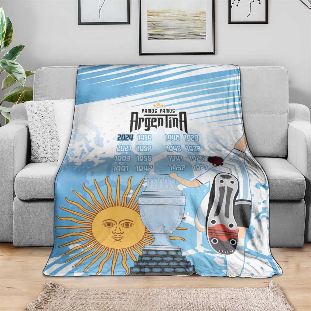 Argentina Football Custom Blanket Campeones De la Historia - Blue Style