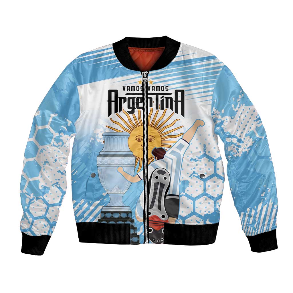 Argentina Football Bomber Jacket Campeones De la Historia - Blue Style LT9 - Wonder Print Shop