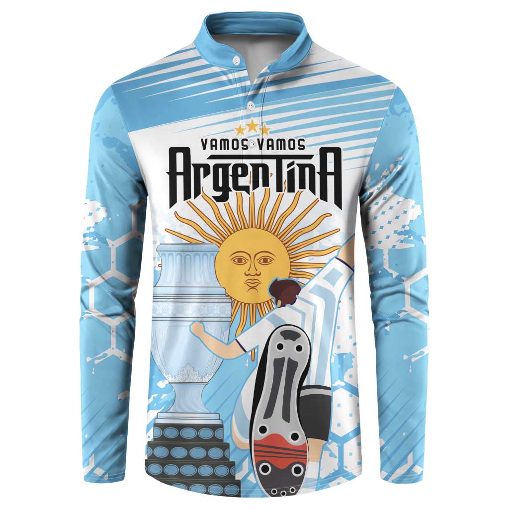 Argentina Football Button Sweatshirt Campeones De la Historia - Blue Style LT9 - Wonder Print Shop