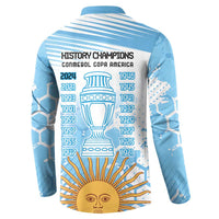 Argentina Football Button Sweatshirt Campeones De la Historia - Blue Style LT9 - Wonder Print Shop