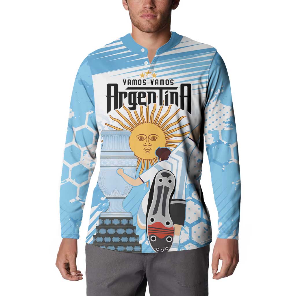 Argentina Football Button Sweatshirt Campeones De la Historia - Blue Style LT9 - Wonder Print Shop