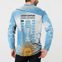 Argentina Football Button Sweatshirt Campeones De la Historia - Blue Style LT9 - Wonder Print Shop