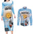 Argentina Football Couples Matching Long Sleeve Bodycon Dress and Long Sleeve Button Shirt Campeones De la Historia - Blue Style LT9 - Wonder Print Shop